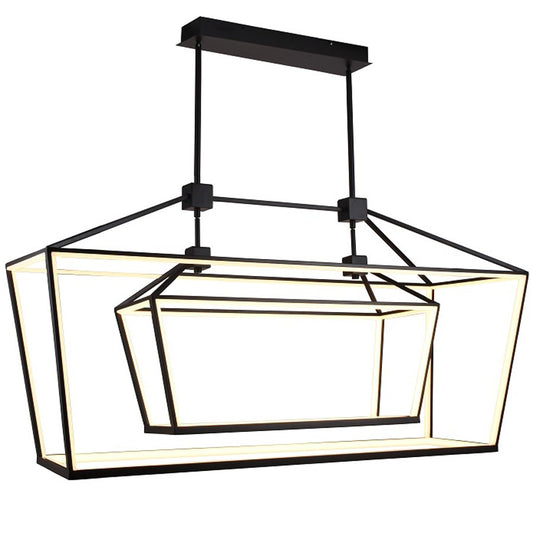 Avenue Lighting Park Ave. LED 54" Linear Double Cage Pendant, Black