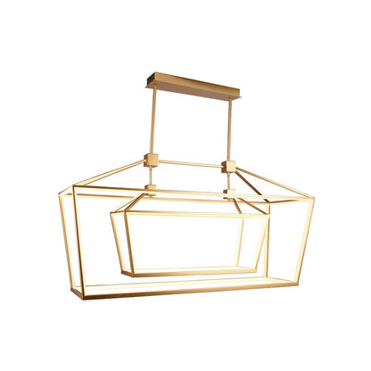 Avenue Lighting Park Ave. LEDLt 54" Linear Dbl Cage Pendant, Gold