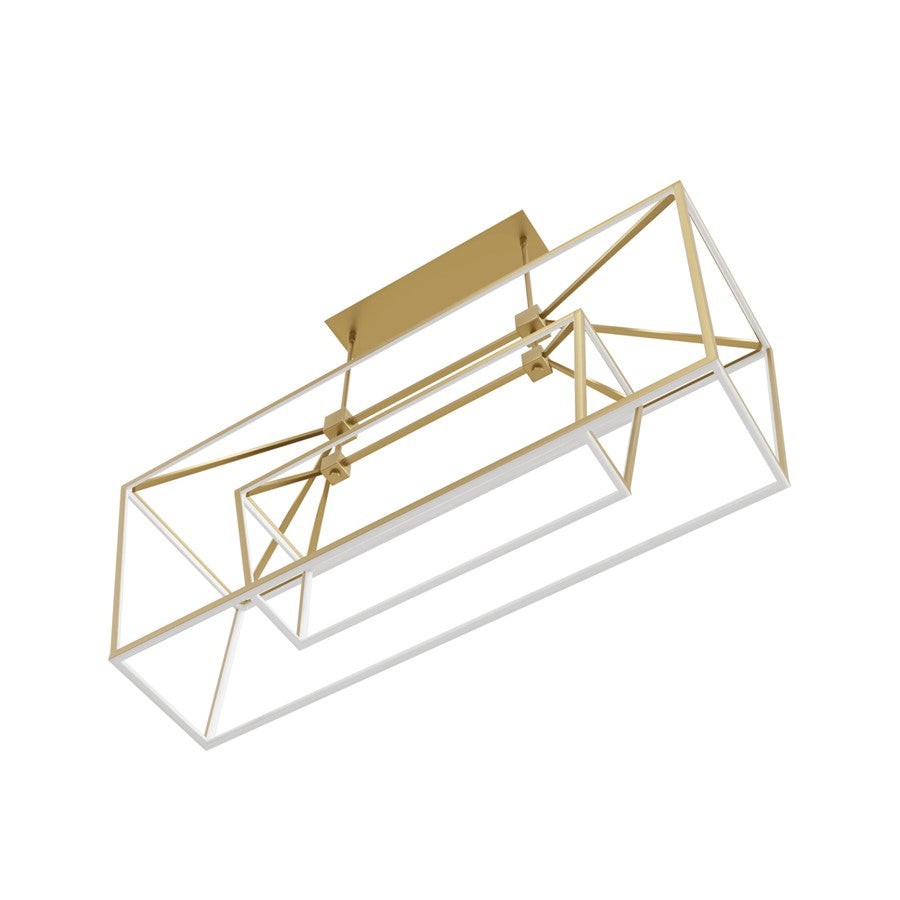 Avenue Lighting Park Ave. LEDLt 54" Linear Dbl Cage Pendant, Gold