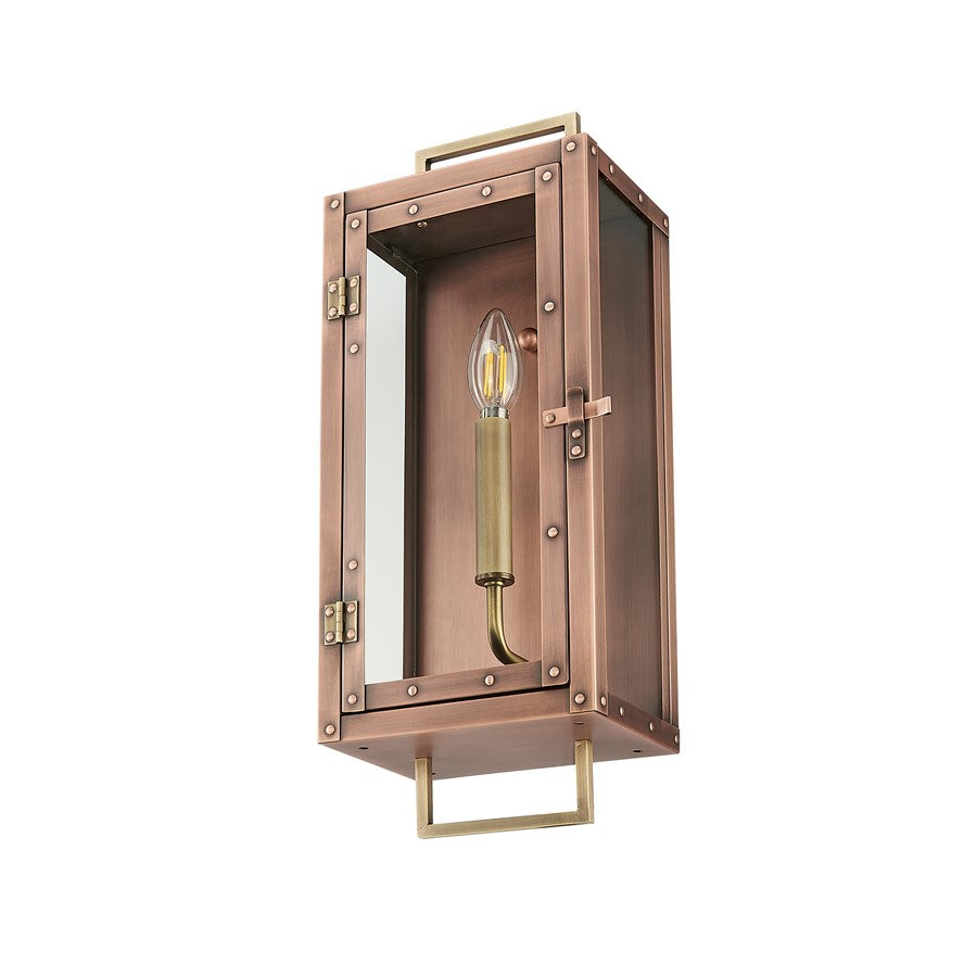 Acclaim Lighting 1Lt 18" Oudoor Wall Mount, Antique Copper/Brass/Clear