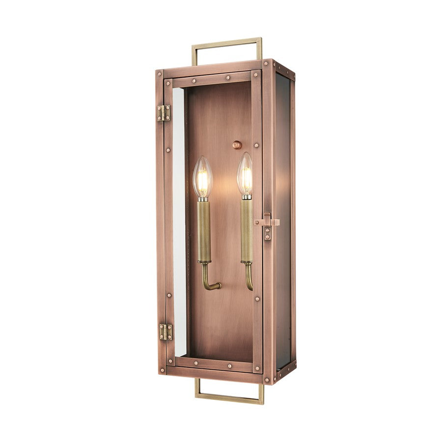 Acclaim Lighting 2Lt 24" Oudoor Wall Mount, Antique Copper/Brass/Clear