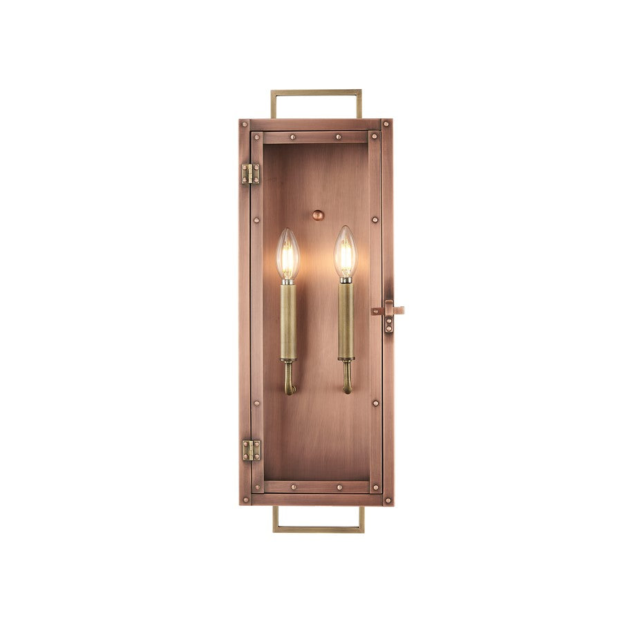 Acclaim Lighting 2Lt 24" Oudoor Wall Mount, Antique Copper/Brass/Clear