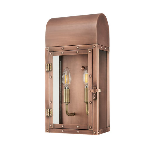 Acclaim Lighting 2 Light 17" Oudoor Wall Mount, Antique Copper/Clear - 1012CP