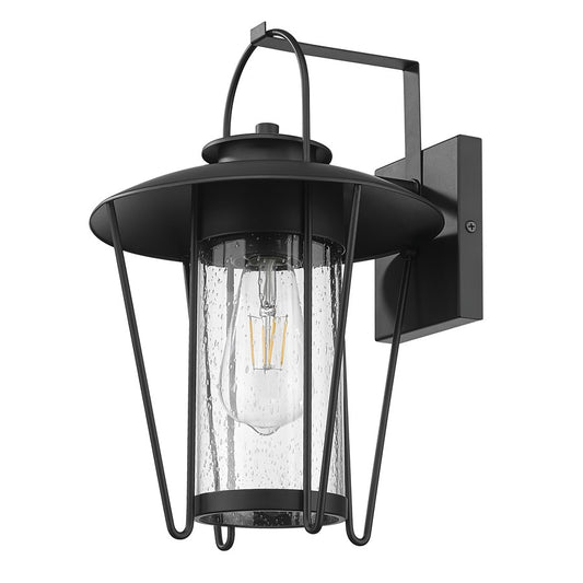 Acclaim Lighting 1 Light 17" Oudoor Wall Mount, Matte Black/Seeded - 1020BK