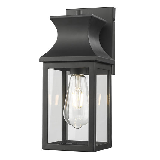 Acclaim Lighting 1 Light 14" Oudoor Wall Mount, Matte Black/Clear - 1021BK