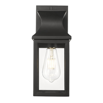 Acclaim Lighting 1 Light 14" Oudoor Wall Mount, Matte Black/Clear