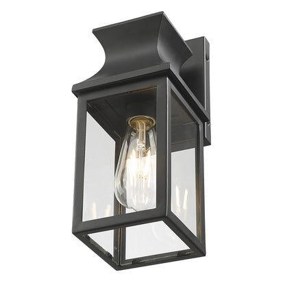 Acclaim Lighting 1 Light 14" Oudoor Wall Mount, Matte Black/Clear