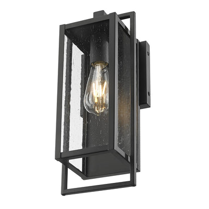 Acclaim Lighting 1 Light 13" Oudoor Wall Mount, Matte Black/Seeded