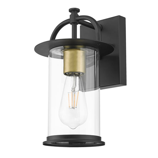 Acclaim Lighting 1Lt 17" Oudoor Wall Mount, Matt Black and Brass/Clear - 1023BK