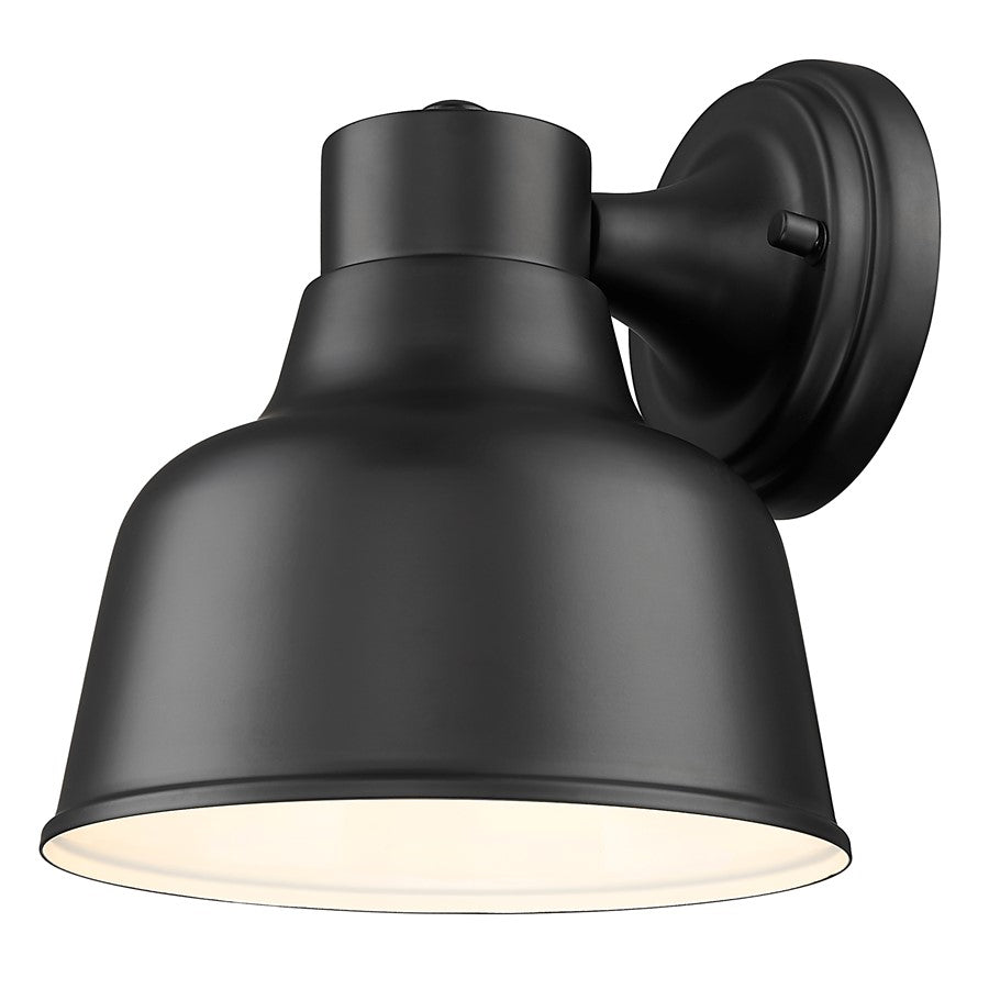 Acclaim Lighting 1 Light 12" Oudoor Wall Mount, Matte Black/White Gloss