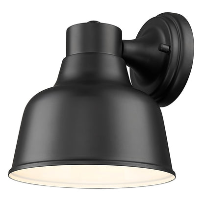 Acclaim Lighting 1 Light 12" Oudoor Wall Mount, Matte Black/White Gloss
