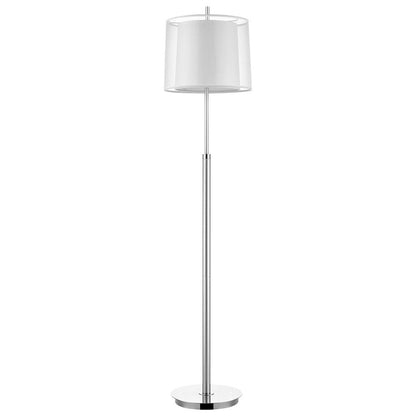 Acclaim Nimbus Floor Lamp, Silver/Chrome/Snow Shantung Double