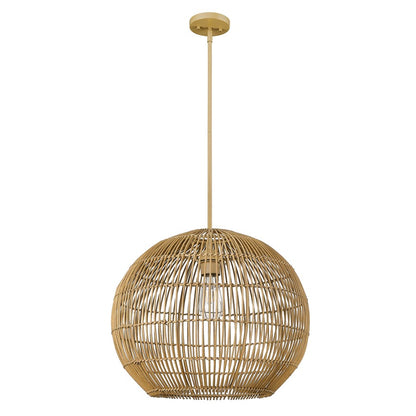 Acclaim Lighting 1 Light 19" Pendant, Tan Metal/Camel Rattan/Camel - IN20006WK
