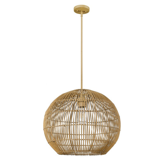 Acclaim Lighting 1 Light 19" Pendant, Tan Metal/Camel Rattan/Camel - IN20006WK