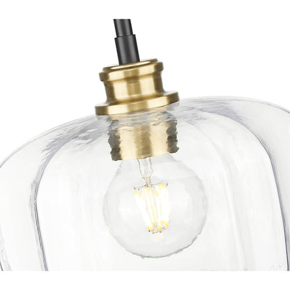 Acclaim Lighting 1 Light 10" Pendant, Matte Black and Brass/Clear