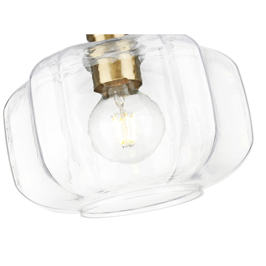 Acclaim Lighting 1 Light 10" Pendant, Matte Black and Brass/Clear