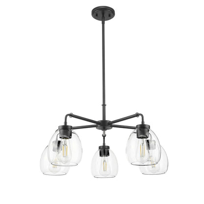 Acclaim Lighting 5 Light 27" Chandelier, Matte Black/Clear - IN20063BK