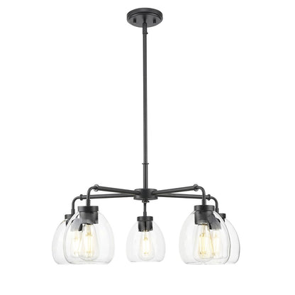 Acclaim Lighting 5 Light 27" Chandelier, Matte Black/Clear