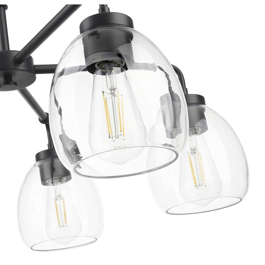 Acclaim Lighting 5 Light 27" Chandelier, Matte Black/Clear