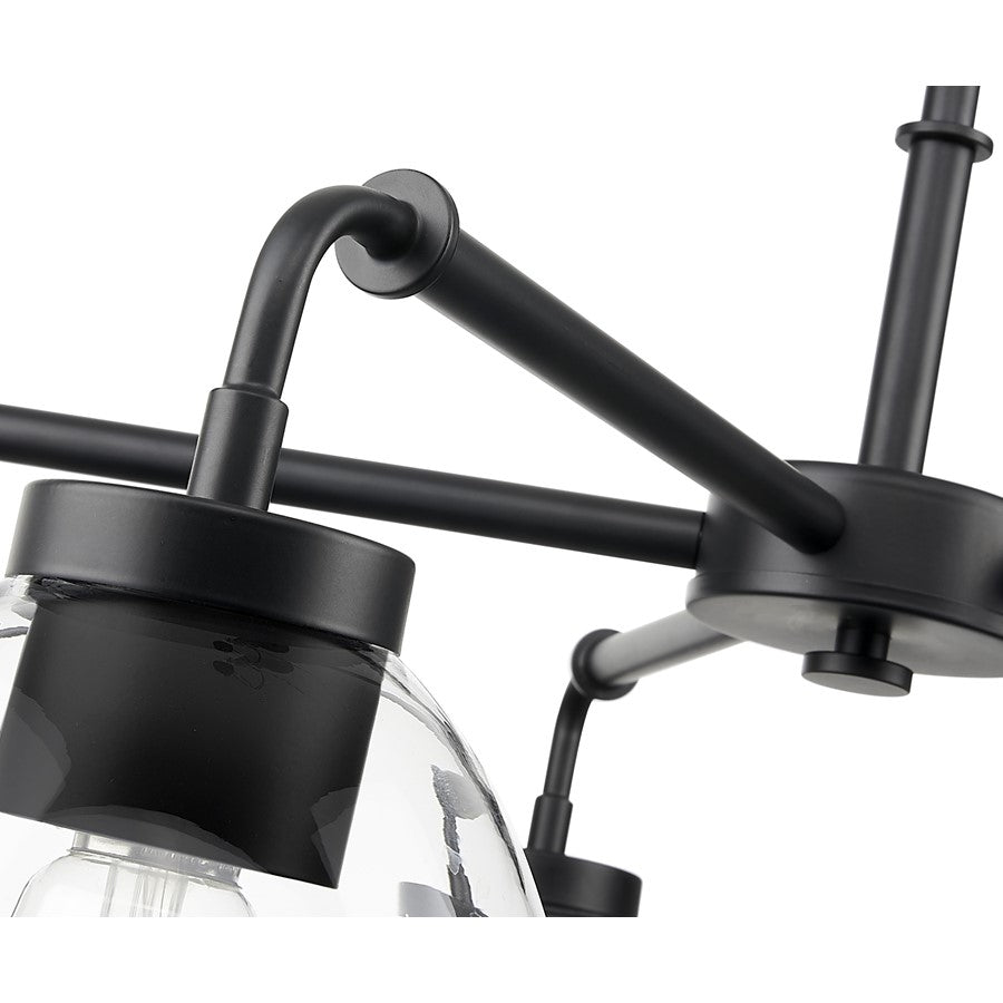 Acclaim Lighting 5 Light 27" Chandelier, Matte Black/Clear
