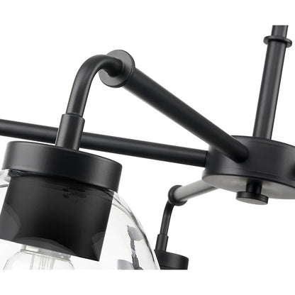 Acclaim Lighting 5 Light 27" Chandelier, Matte Black/Clear