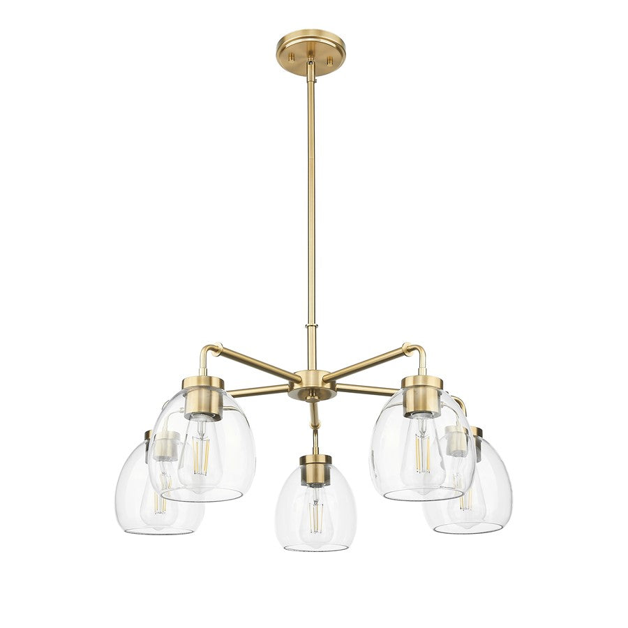 Acclaim Lighting 5 Light 27" Chandelier, Brass/Clear - IN20063BR