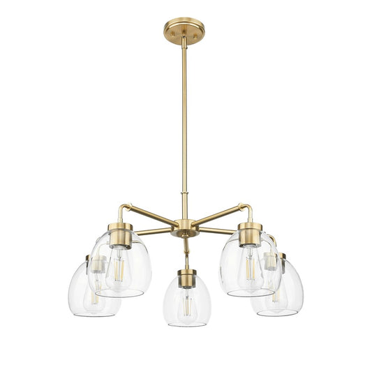 Acclaim Lighting 5 Light 27" Chandelier, Brass/Clear - IN20063BR