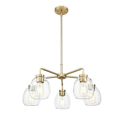 Acclaim Lighting 5 Light 27" Chandelier, Brass/Clear