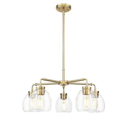 Acclaim Lighting 5 Light 27" Chandelier, Brass/Clear