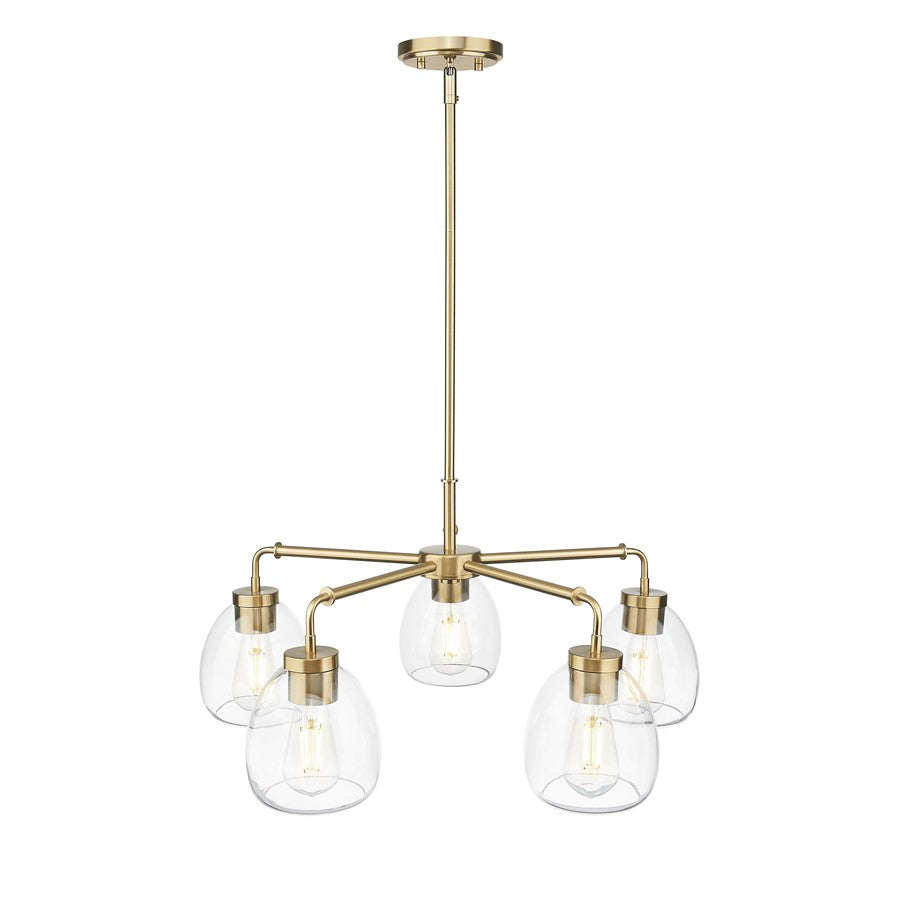 Acclaim Lighting 5 Light 27" Chandelier, Brass/Clear