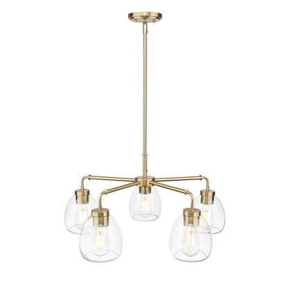 Acclaim Lighting 5 Light 27" Chandelier, Brass/Clear