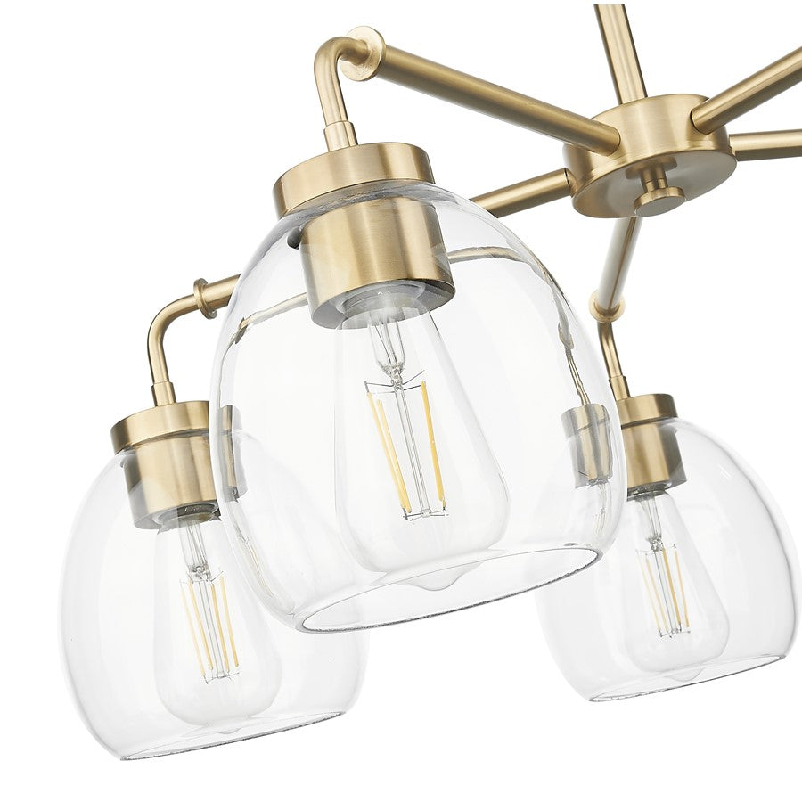Acclaim Lighting 5 Light 27" Chandelier, Brass/Clear