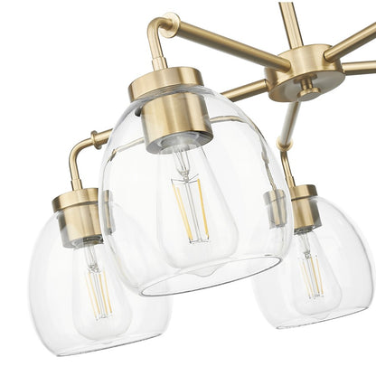 Acclaim Lighting 5 Light 27" Chandelier, Brass/Clear