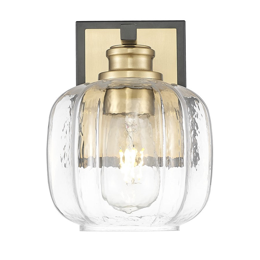 Acclaim Lighting 1 Light 6.5" Sconce, Matte Black and Brass/Clear - IN40030BK