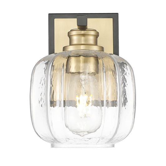 Acclaim Lighting 1 Light 6.5" Sconce, Matte Black and Brass/Clear - IN40030BK