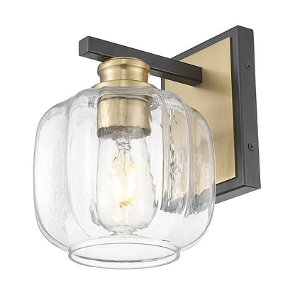 Acclaim Lighting 1 Light 6.5" Sconce, Matte Black and Brass/Clear