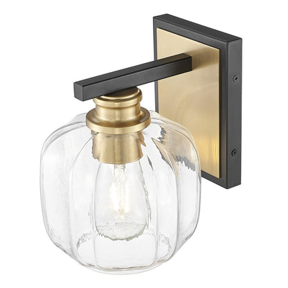 Acclaim Lighting 1 Light 6.5" Sconce, Matte Black and Brass/Clear