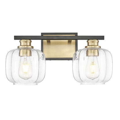 Acclaim Lighting 2 Light 18" Vanity, Matte Black and Brass/Clear - IN40031BK