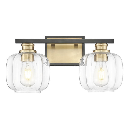 Acclaim Lighting 2 Light 18" Vanity, Matte Black and Brass/Clear - IN40031BK
