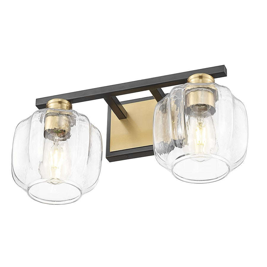 Acclaim Lighting 2 Light 18" Vanity, Matte Black and Brass/Clear
