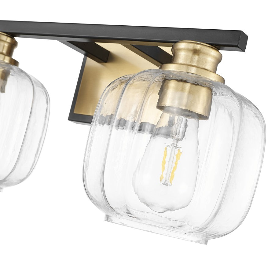 Acclaim Lighting 2 Light 18" Vanity, Matte Black and Brass/Clear