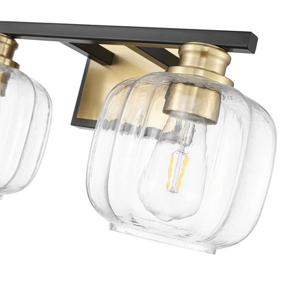 Acclaim Lighting 2 Light 18" Vanity, Matte Black and Brass/Clear