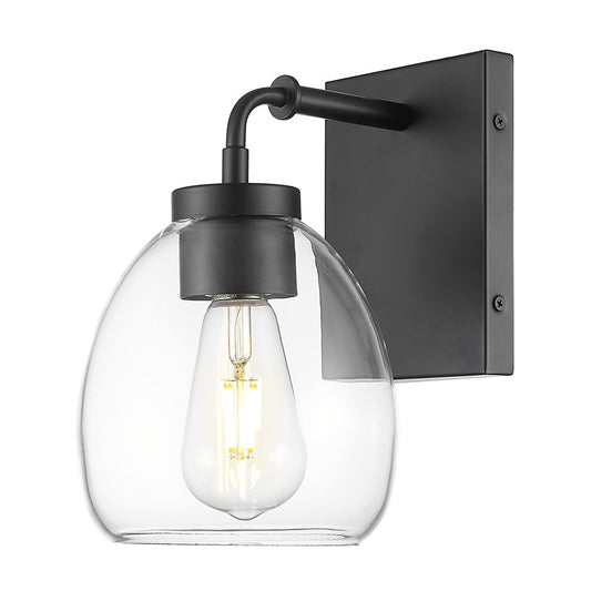 Acclaim Lighting 1 Light 6" Sconce, Matte Black/Clear - IN40060BK