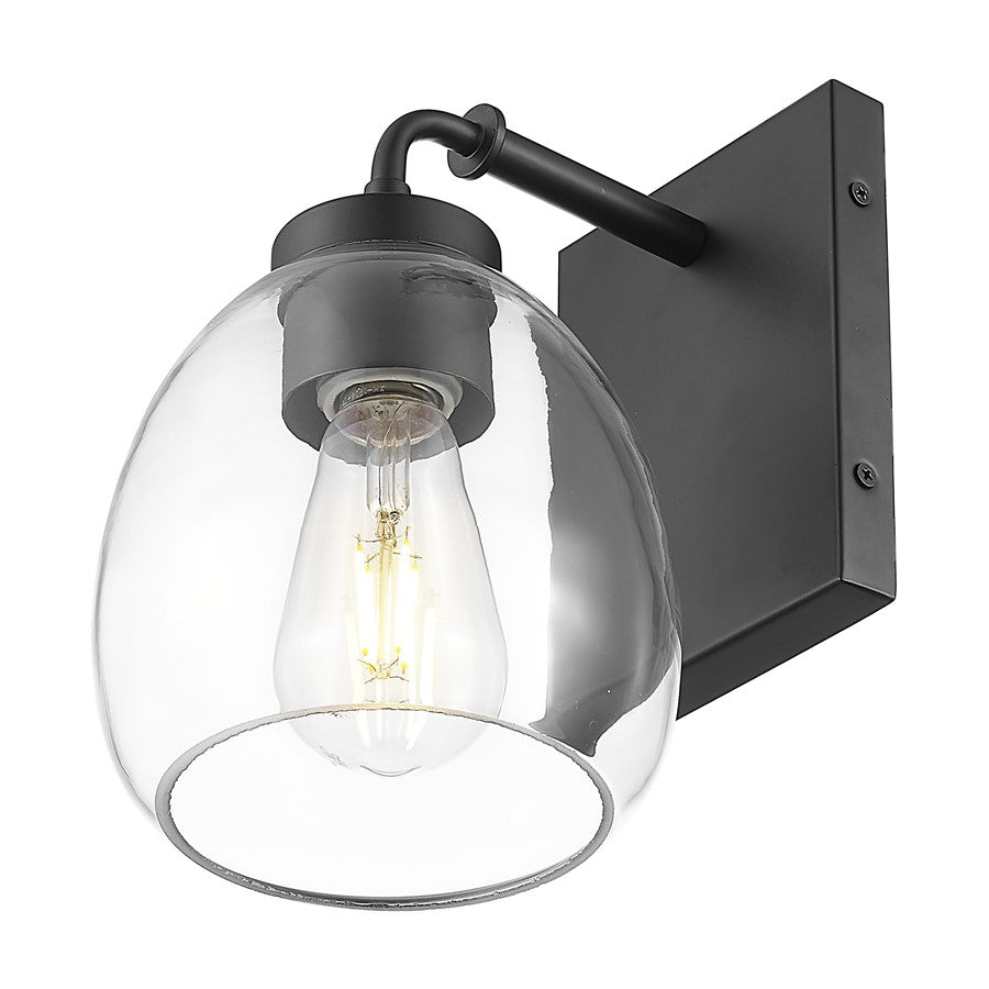 Acclaim Lighting 1 Light 6" Sconce, Matte Black/Clear