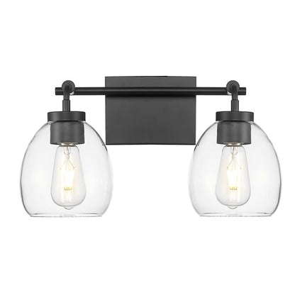 Acclaim Lighting 2 Light 16" Vanity, Matte Black/Clear - IN40061BK