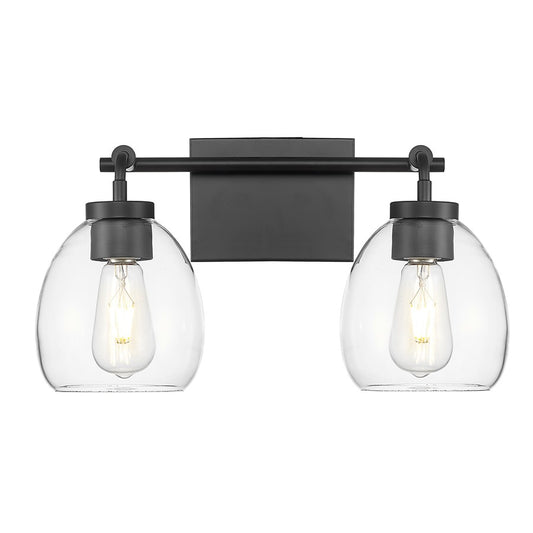 Acclaim Lighting 2 Light 16" Vanity, Matte Black/Clear - IN40061BK
