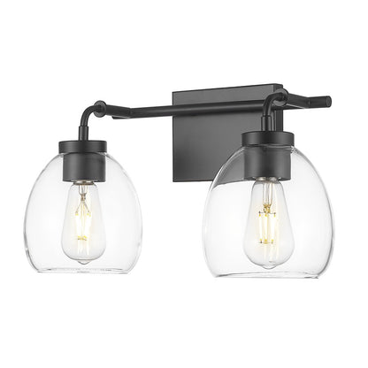 Acclaim Lighting 2 Light 16" Vanity, Matte Black/Clear