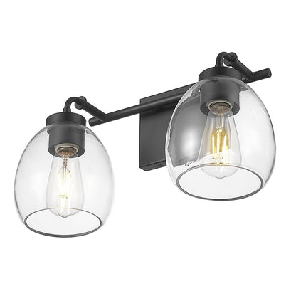 Acclaim Lighting 2 Light 16" Vanity, Matte Black/Clear