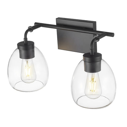 Acclaim Lighting 2 Light 16" Vanity, Matte Black/Clear
