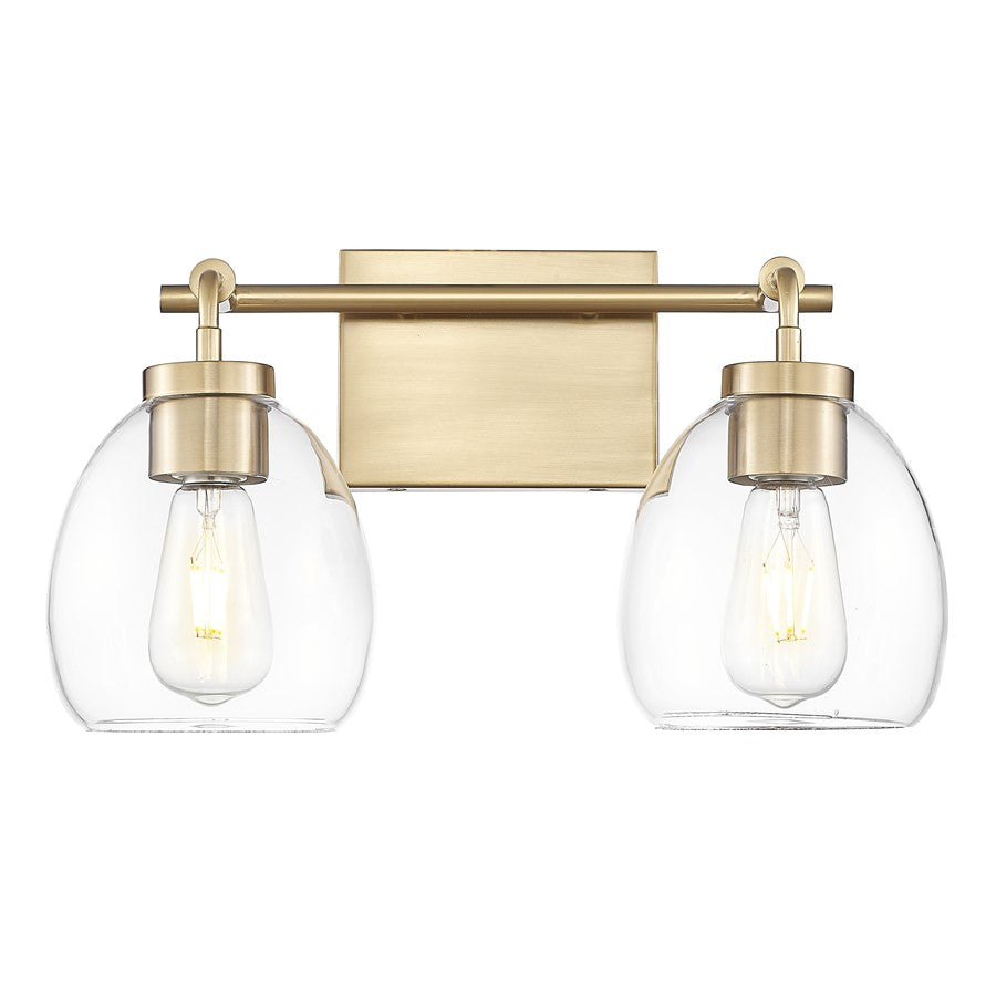 Acclaim Lighting 2 Light 16" Vanity, Brass/Clear - IN40061BR